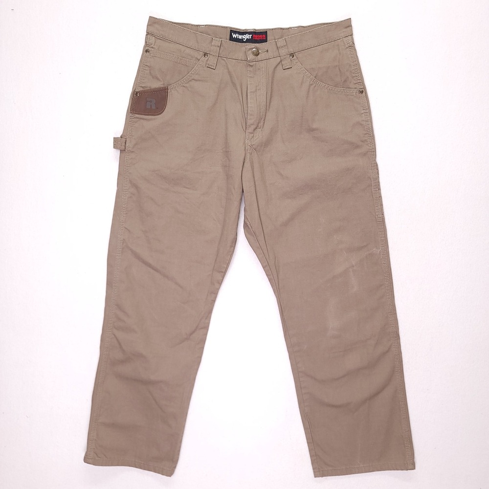 Wrangler Riggs Workwear Mens 36x30 Tan Ripstop Carpenter Pants 103W020BR